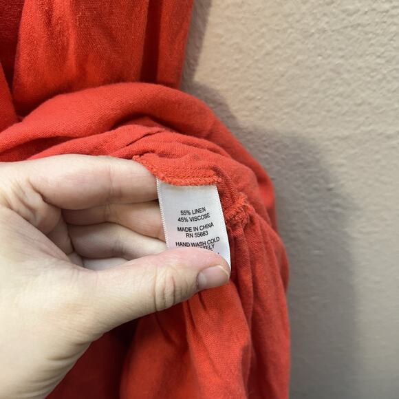 For Cynthia SZ M Linen Blend Maxi Dress Lagenlook Coastal Cottagecore Flutter - Picture 7 of 13